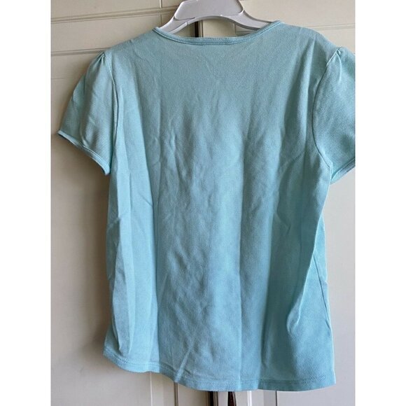 Lacoste Girl’s 16 Mint Green Short Sleeve Top - Picture 3 of 3
